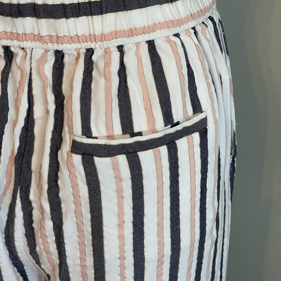 LOFT Stripe Wide Leg Pants ~ Medium - Picture 6 of 9